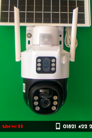 Buy T22BS 4G Solar Dual Lens IP Camera in Bangladesh. This wireless CCTV camera features dual-lens wide-angle coverage, 4G SIM support, solar power with battery backup, night vision, motion detection, and IP66 waterproof rating. Perfect for outdoor surveillance without WiFi or electricity.