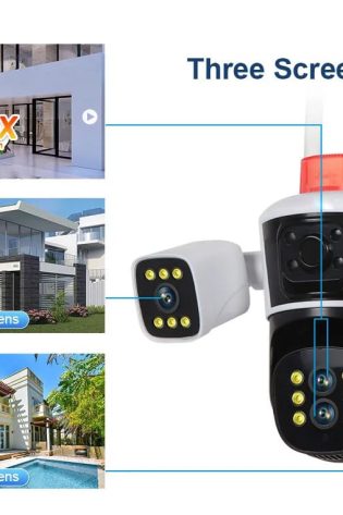 WQJ839 3-Lens WiFi PTZ Camera | Outdoor CC Camera Price in Bangladesh